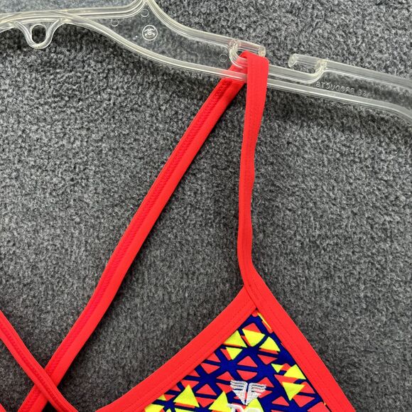TYR Bikini Top Womens Large 10 12 Red Modena Pacific Tie back Swimwear - Picture 6 of 16
